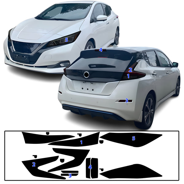 Full Headlight Taillight Precut Smoked PPF Tint Kit Film Overlay Film Fits Nissan Leaf 2018-2024