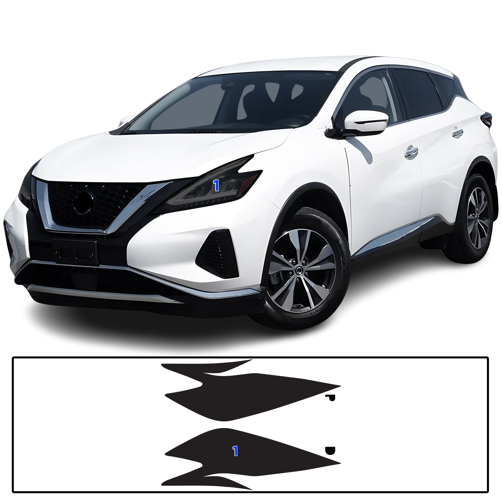 Nissan Murano 2019–2024 Dark Smoke Headlight & Taillight Tint Kit – Precut Vinyl Lens Overlays