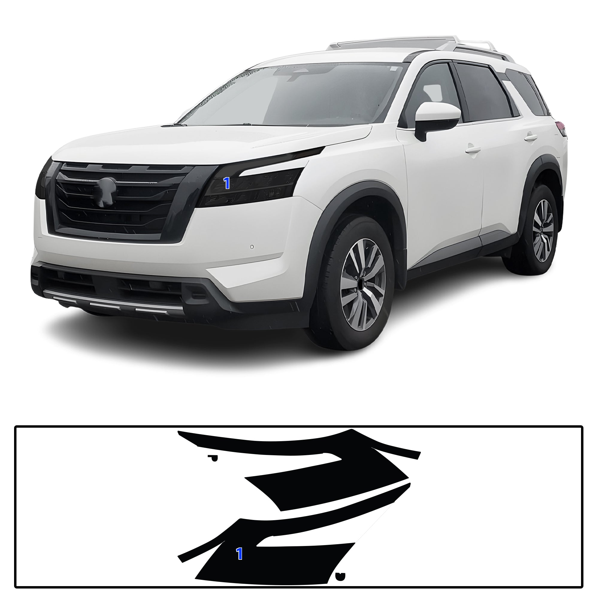 Nissan Pathfinder 2022–2026 Dark Smoke Headlight & Taillight Tint Kit – Precut Vinyl Lens Overlays