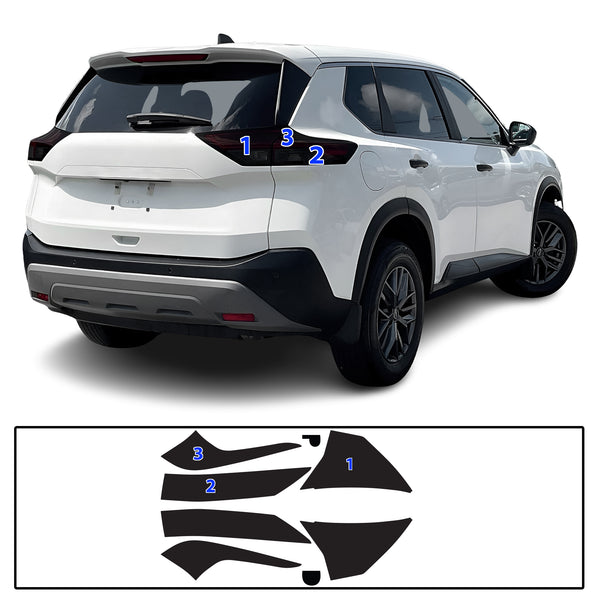 Full Headlight Taillight Precut Smoked PPF Tint Kit Film Overlay Fits Nissan Rogue 2021-2025