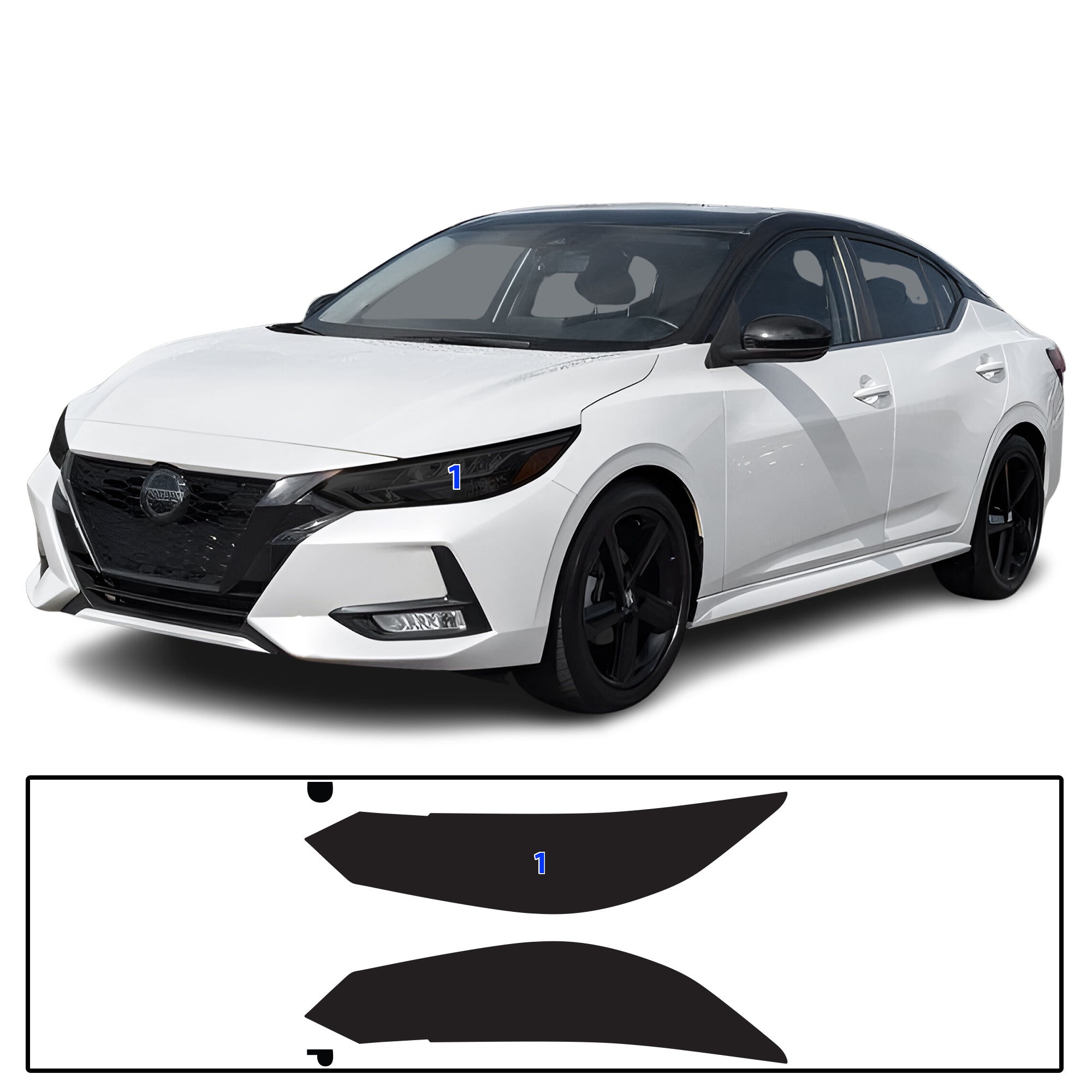 Nissan Sentra 2020–2025 Dark Smoke Headlight & Taillight Tint Kit – Precut Vinyl Lens Overlays