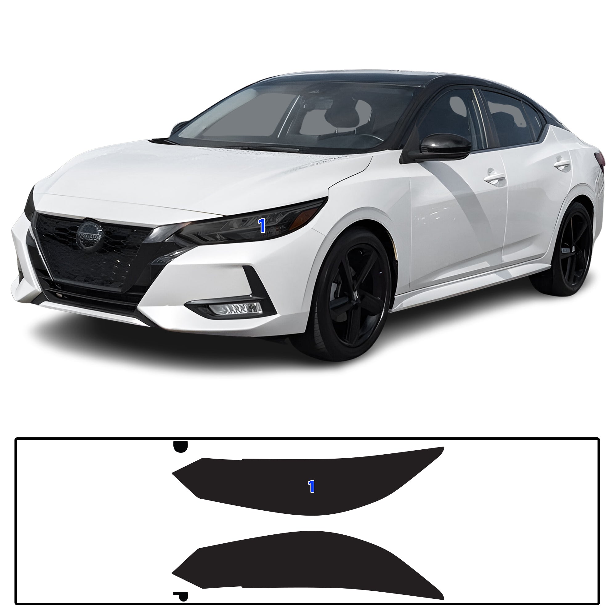 Nissan Sentra 2020–2025 Dark Smoke Headlight & Taillight Tint Kit – Precut Vinyl Lens Overlays