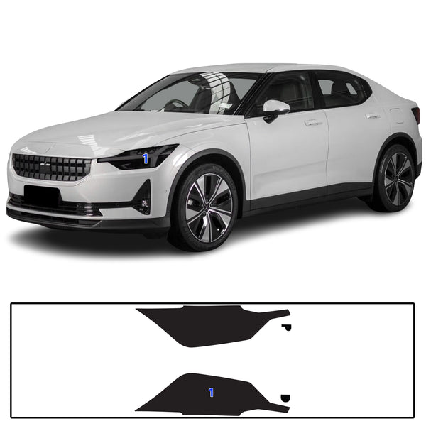 Full Headlight Taillight Precut Smoked PPF Tint Kit Overlay Film Fits Polestar 2 2020-2025