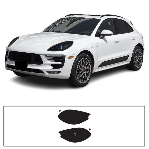Full Headlight Taillight Precut Smoked PPF Tint Kit Film Overlay Fits Porsche Macan 2015-2018