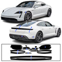 Full Headlight Taillight Precut Smoked PPF Tint Kit Film Overlay Fits Porsche Taycan 2020-2025