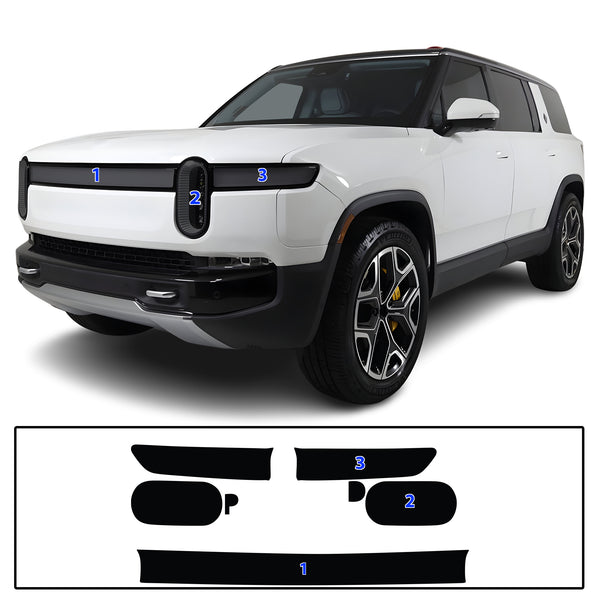 Full Headlight Taillight Precut Smoked PPF Tint Kit Film Overlay Fits Rivian R1S 2022-2024
