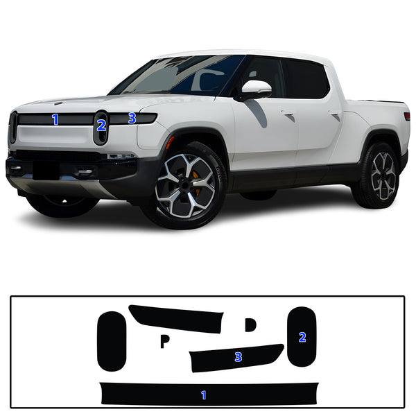 Full Headlight Taillight Precut Smoked PPF Tint Kit Film Overlay Fits Rivian R1T R1S