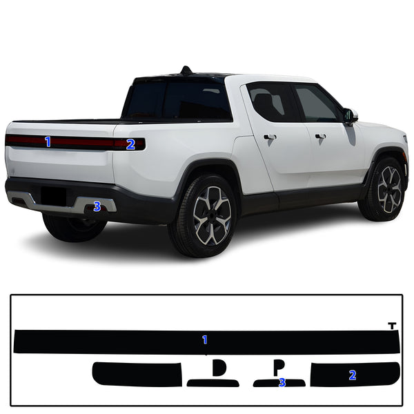 Full Headlight Taillight Precut Smoked PPF Tint Kit Film Overlay Fits Rivian R1T R1S