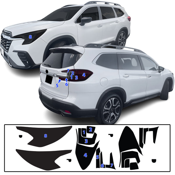 Full Headlight Taillight Precut Smoked PPF Tint Kit Film Overlay Fits Subaru Ascent 2023-2025