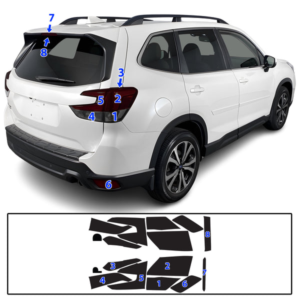 Full Headlight Taillight Precut Smoked PPF Tint Kit Film Overlay Fits Subaru Forester 2019-2024