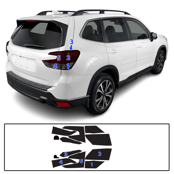 Full Headlight Taillight Precut Smoked PPF Tint Kit Film Overlay Fits Subaru Forester 2019-2024