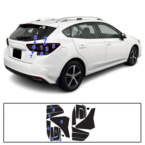 Full Headlight Taillight Precut Smoked PPF Tint Kit Film Overlay Fits Subaru Impreza 2017-2023