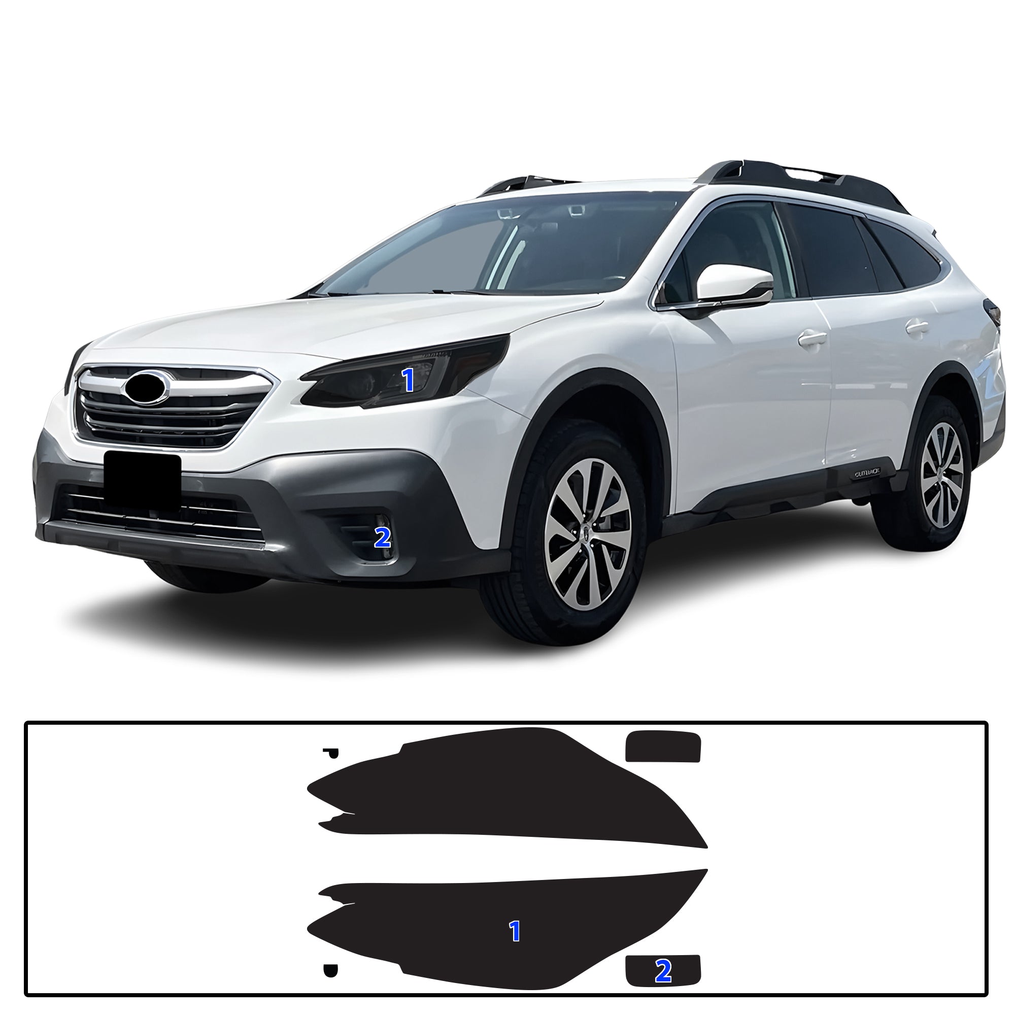 Subaru Outback 2020–2025 Dark Smoke Headlight & Taillight Tint Kit – Precut Vinyl Lens Overlays
