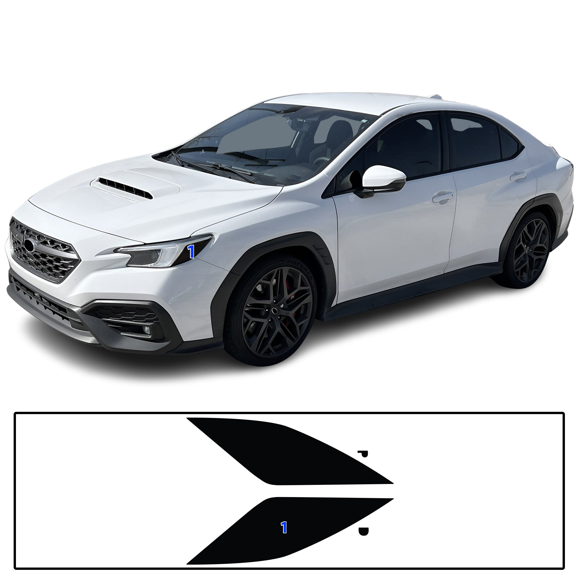 Subaru WRX 2022–2026 Dark Smoke Headlight & Taillight Tint Kit – Precut Vinyl Lens Overlays