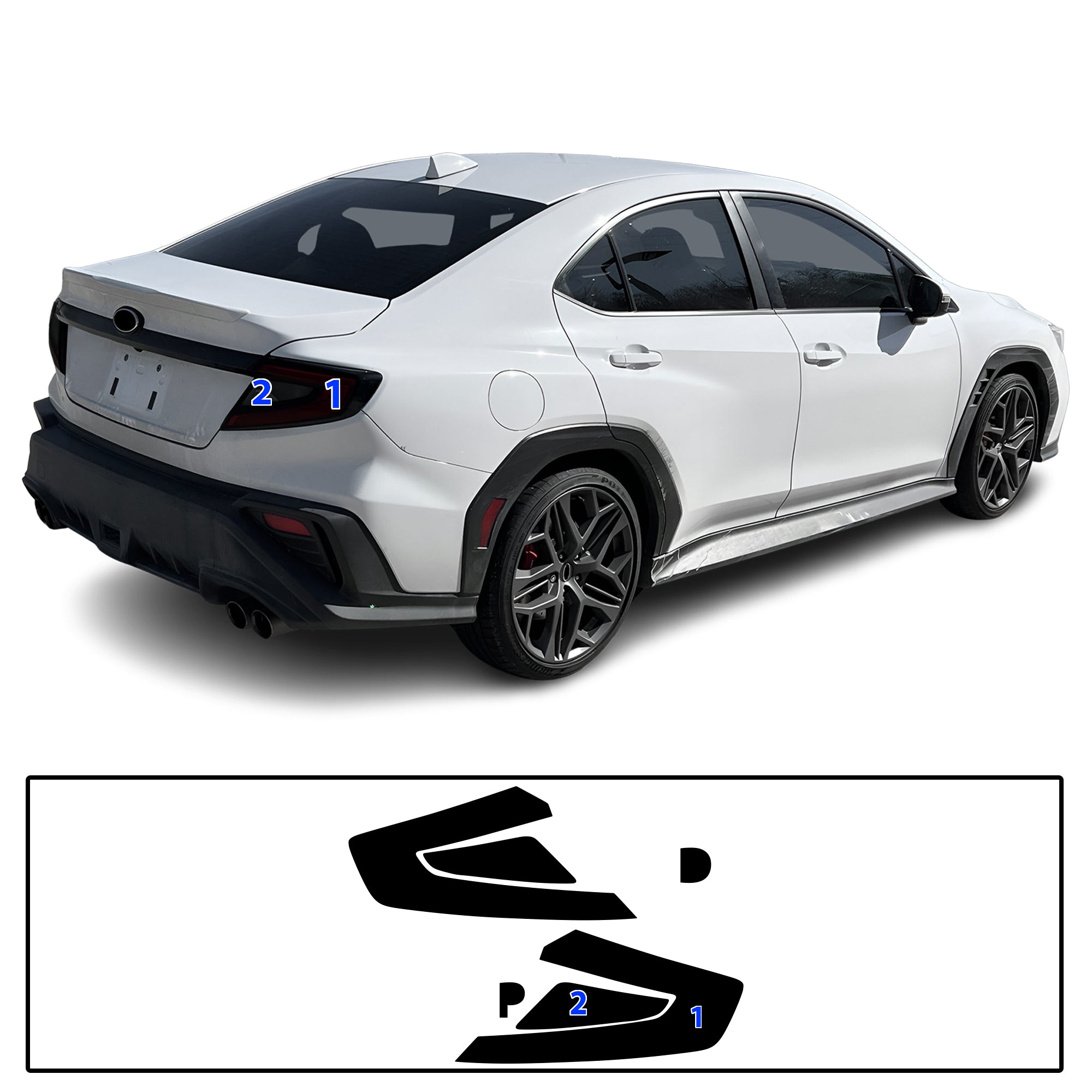 Subaru WRX 2022–2026 Dark Smoke Headlight & Taillight Tint Kit – Precut Vinyl Lens Overlays