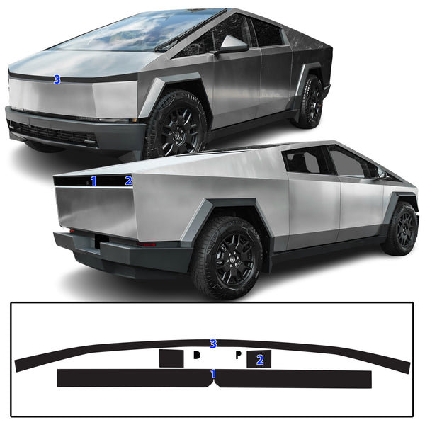 Full Headlight Taillight Precut Smoked PPF Tint Kit Film Overlay Fits Tesla Cybertruck