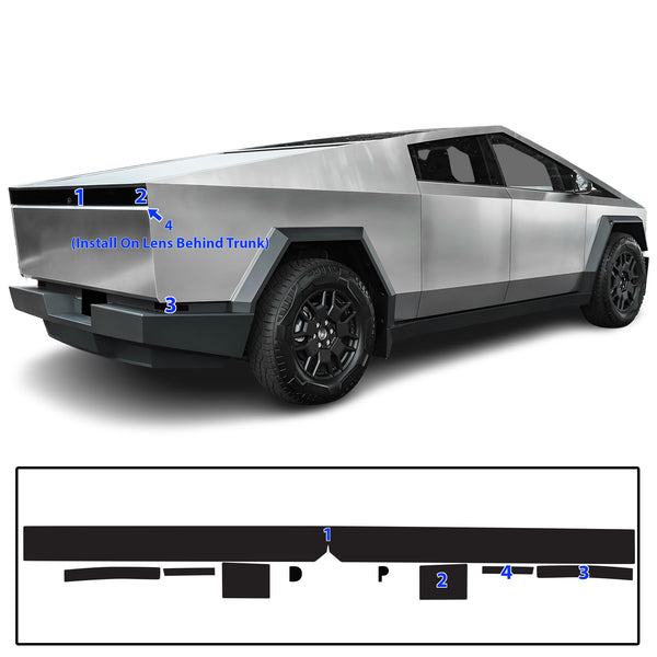 Full Headlight Taillight Precut Smoked PPF Tint Kit Film Overlay Fits Tesla Cybertruck