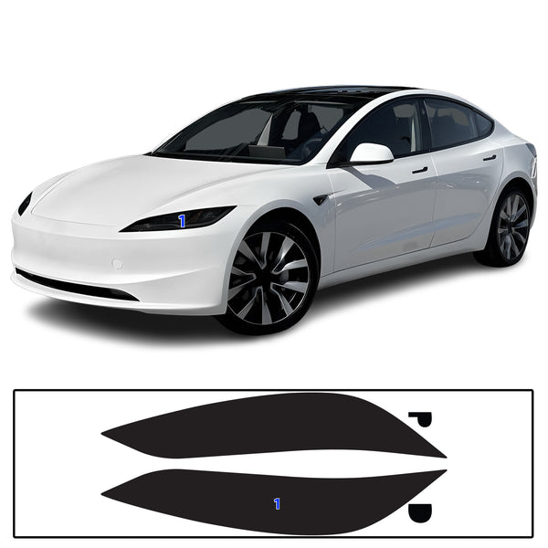 Full Headlight Taillight Precut Smoked PPF Tint Kit Film Overlay Fits Tesla Model 3 2024-2025