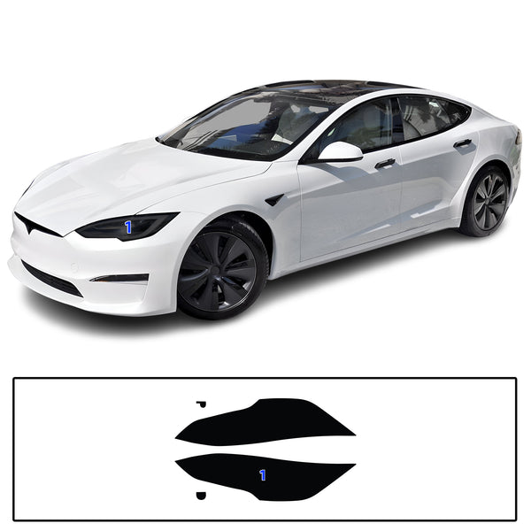 Full Headlight Taillight Precut Smoked PPF Tint Kit Film Overlay Fits Tesla Model S 2017-2025