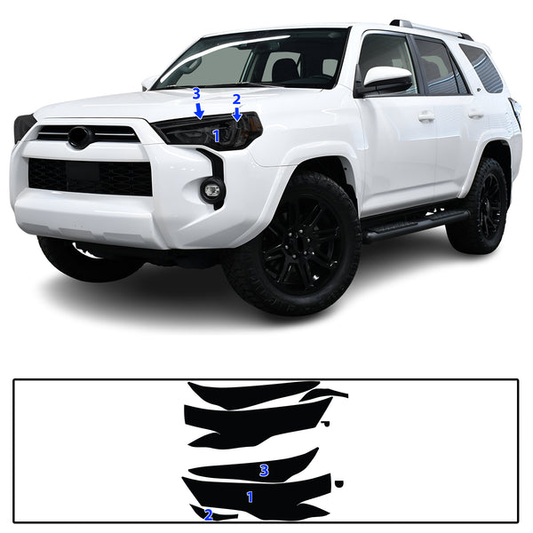 Full Headlight Taillight Precut Smoked PPF Tint Kit Film Overlay Fits Toyota 4Runner 2014-2024