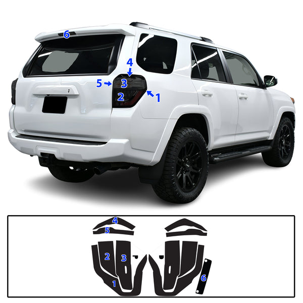 Full Headlight Taillight Precut Smoked PPF Tint Kit Film Overlay Fits Toyota 4Runner 2014-2024