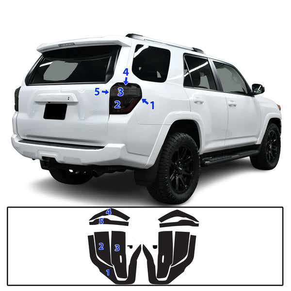 Full Headlight Taillight Precut Smoked PPF Tint Kit Film Overlay Fits Toyota 4Runner 2014-2024