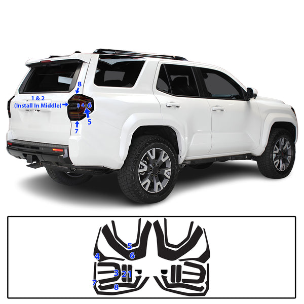 Fits Toyota 4Runner 2025-2026 Full Headlight Taillight Precut Smoked PPF Tint Kit Film Overlay