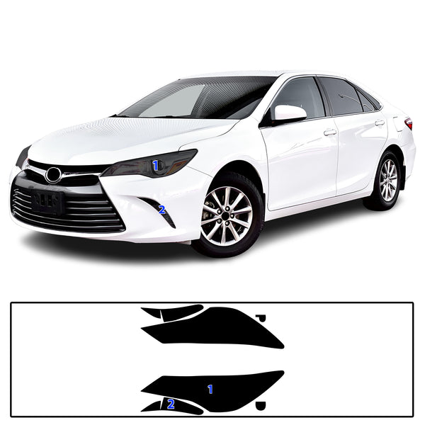 Full Headlight Taillight Precut Smoked PPF Tint Kit Film Overlay Fits Toyota Camry 2015-2017