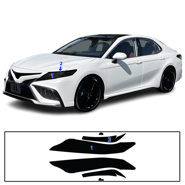 Complete Full Headlight Taillight Precut Overlay Tint Kit with Tools Fits Toyota Camry 2018-2024