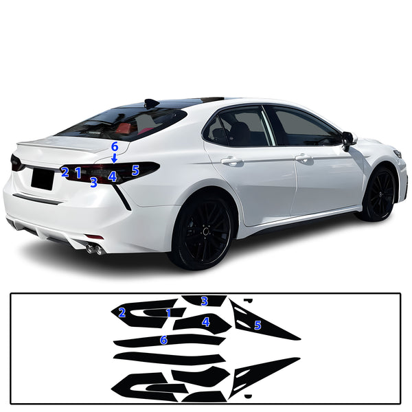 Complete Full Headlight Taillight Precut Overlay Tint Kit with Tools Fits Toyota Camry 2018-2024