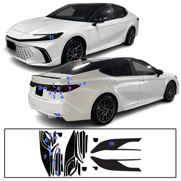 Fits Toyota Camry 2025+ Full Headlight Taillight Precut Smoked PPF Tint Kit Film Overlay 2025-2026
