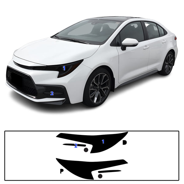 Full Headlight Taillight Precut Smoked PPF Tint Kit Film Overlay Fits Toyota Corolla 2020-2025