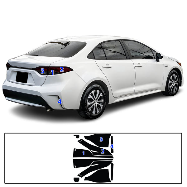 Full Headlight Taillight Precut Smoked PPF Tint Kit Film Overlay Fits Toyota Corolla 2020-2025