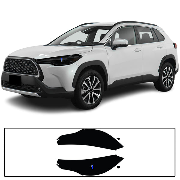 Full Headlight Taillight Precut Smoked PPF Tint Kit Film Overlay Fits Toyota Corolla Cross 2022-2025