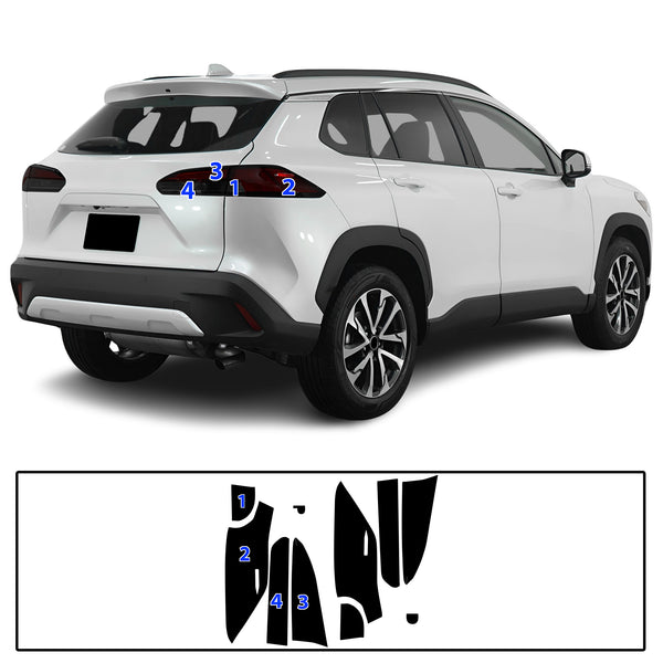Full Headlight Taillight Precut Smoked PPF Tint Kit Film Overlay Fits Toyota Corolla Cross 2022-2025