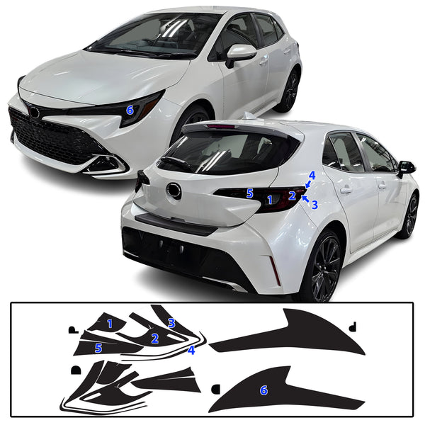 Full Headlight Taillight Precut Smoked PPF Tint Kit Film Overlay Fits Toyota Corolla 2020-2025