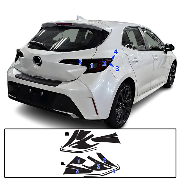 Full Headlight Taillight Precut Smoked PPF Tint Kit Film Overlay Fits Toyota Corolla 2020-2025
