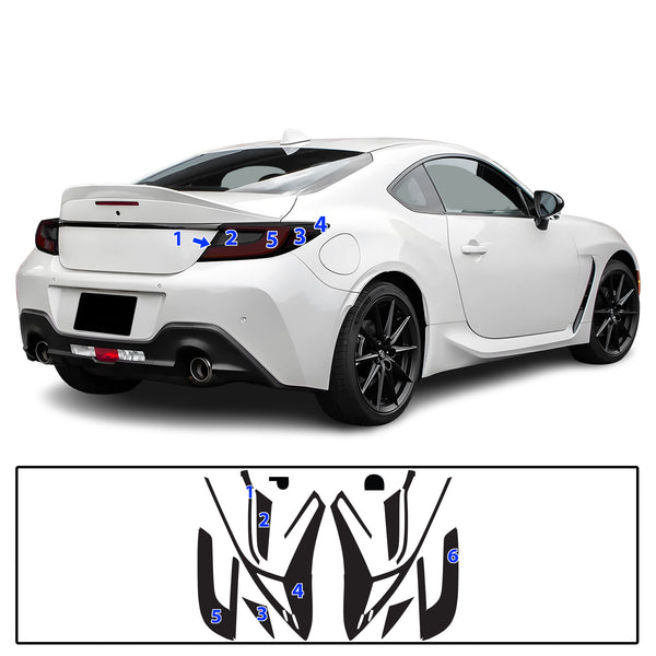 Full Headlight Taillight Precut Smoked PPF Tint Kit Film Overlay Fits Toyota GR86 86 2022-2025
