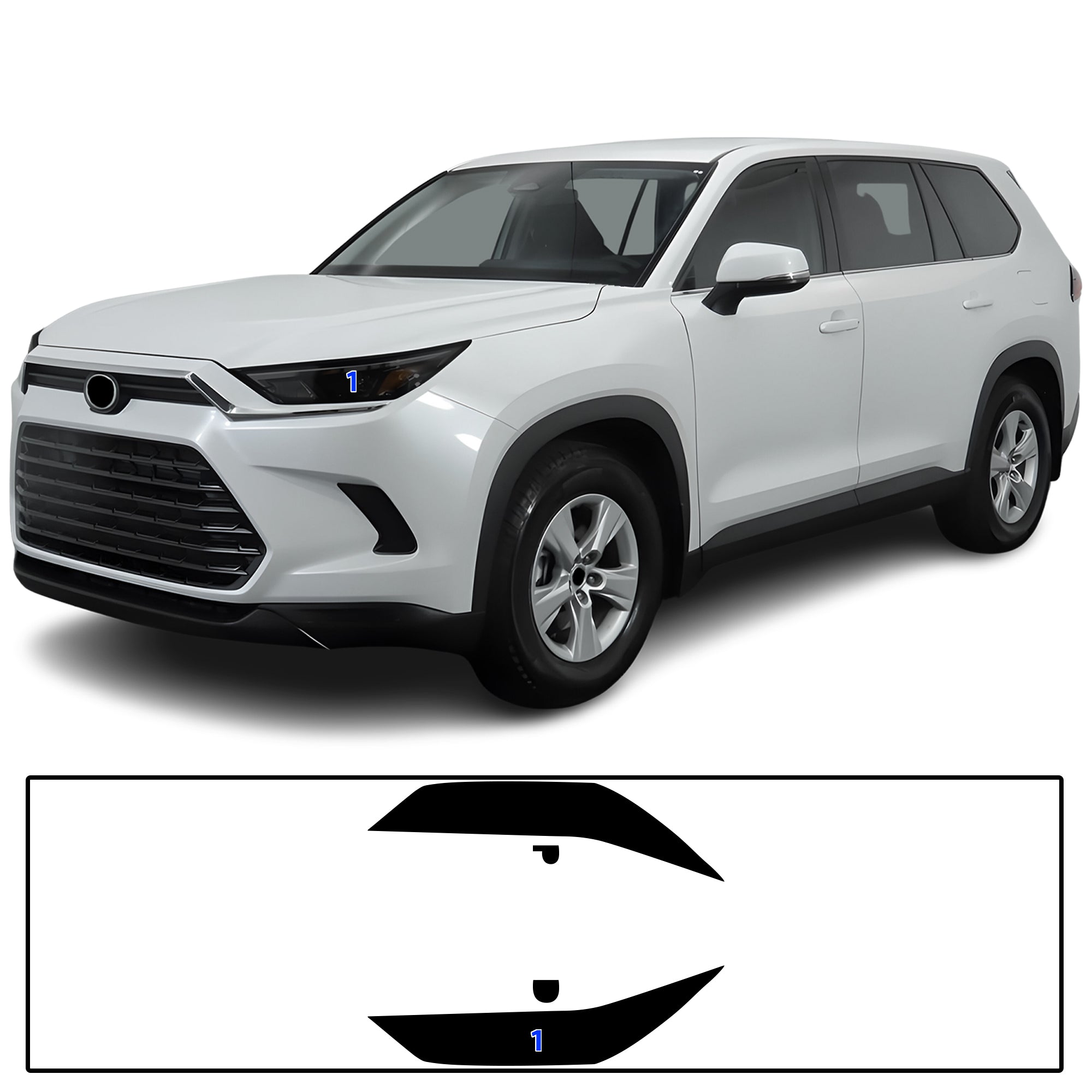 Toyota Grand Highlander 2024–2026 Dark Smoke Headlight & Taillight Tint Kit – Precut Vinyl Lens Overlays