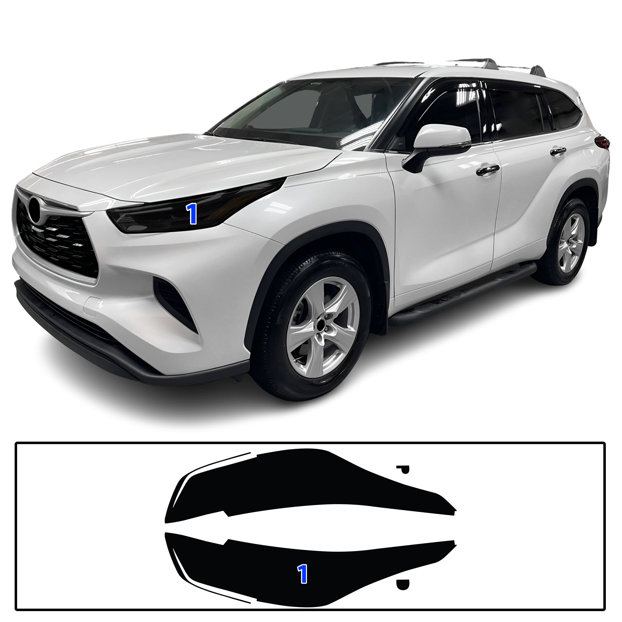 Full Headlight Taillight Precut Smoked PPF Tint Kit Film Overlay Fits Toyota Highlander 2020-2025
