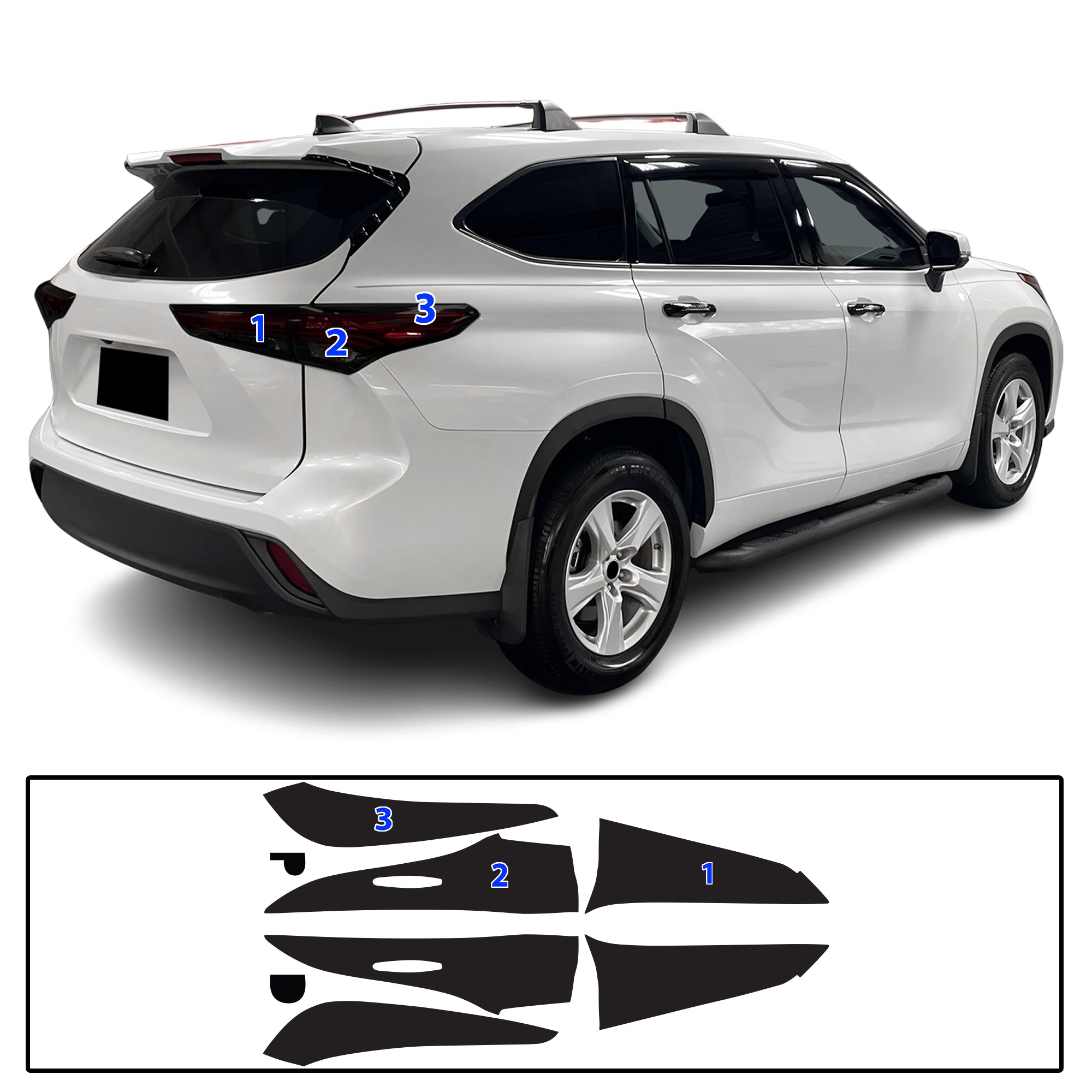 Full Headlight Taillight Precut Smoked PPF Tint Kit Film Overlay Fits Toyota Highlander 2020-2025
