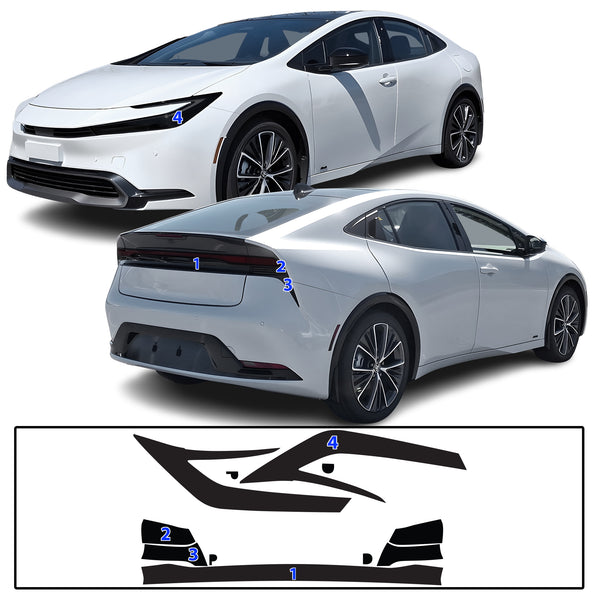 Full Headlight Taillight Precut Smoked PPF Tint Kit Film Overlay Fits Toyota Prius 2023-2025