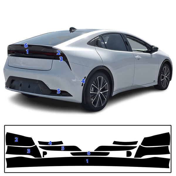 Full Headlight Taillight Precut Smoked PPF Tint Kit Film Overlay Fits Toyota Prius 2023-2025