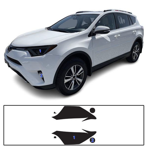 Full Headlight Taillight Precut Smoked PPF Tint Kit Film Overlay Fits Toyota Rav4 2016-2018