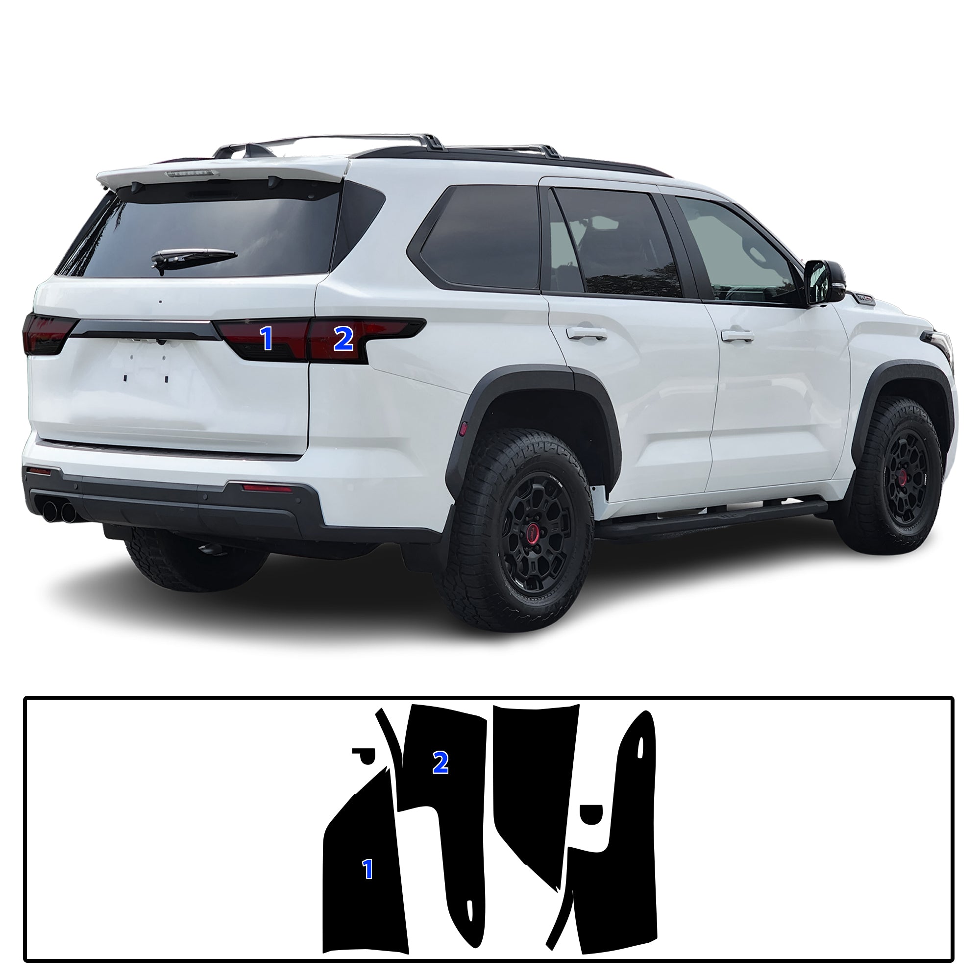 Toyota Sequoia 2023–2026 Dark Smoke Headlight & Taillight Tint Kit – Precut Vinyl Lens Overlays
