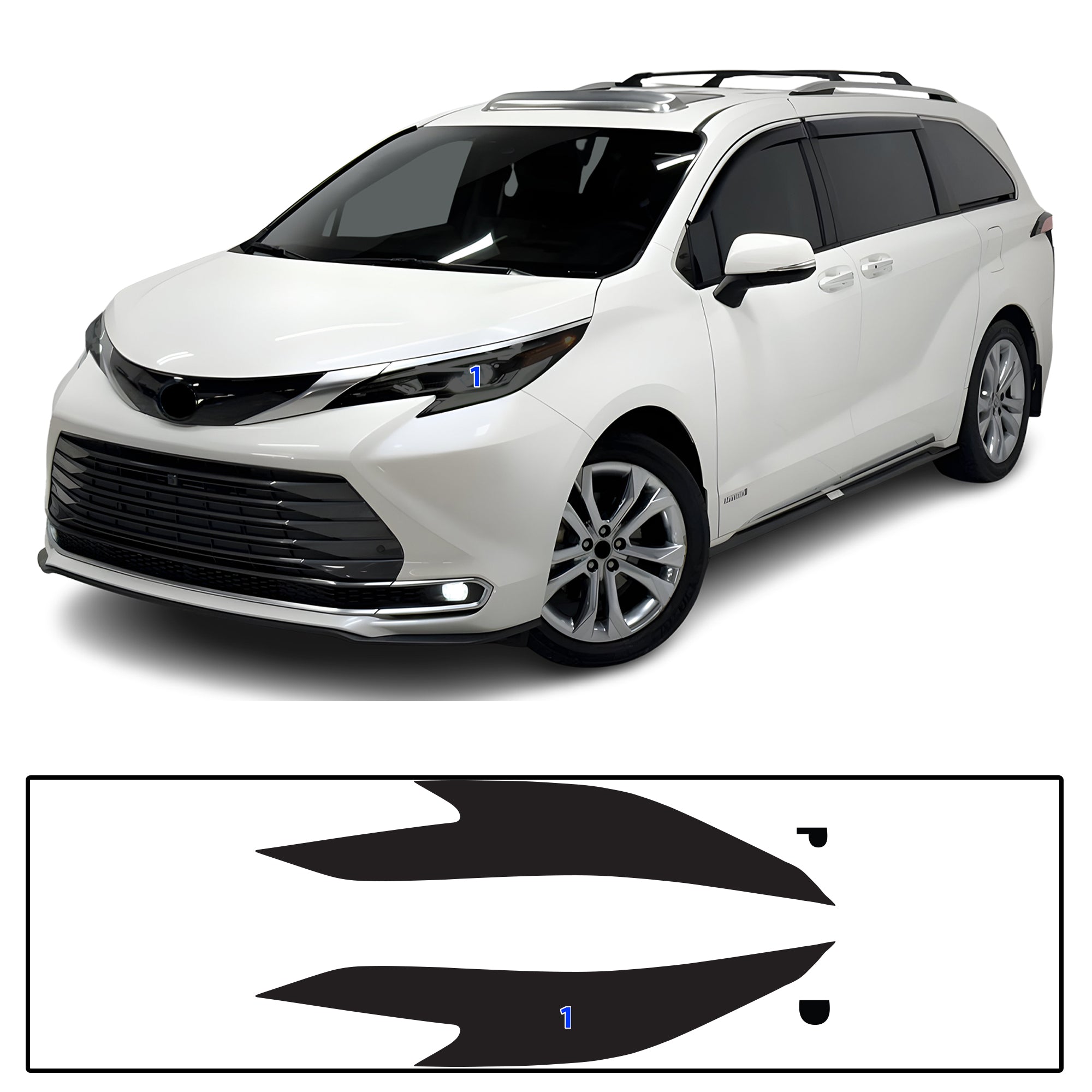 Toyota Sienna 2021–2026 Dark Smoke Headlight & Taillight Tint Kit – Precut Vinyl Lens Overlays