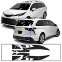Full Headlight Taillight Precut Smoked PPF Tint Kit Film Overlay Fits Toyota Sienna 2021-2023