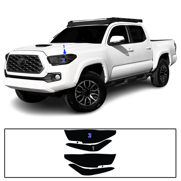 Full Tint Kit Precut Smoked Vinyl Tint Kit Film Overlay Cover Fits Toyota Tacoma 2016-2023