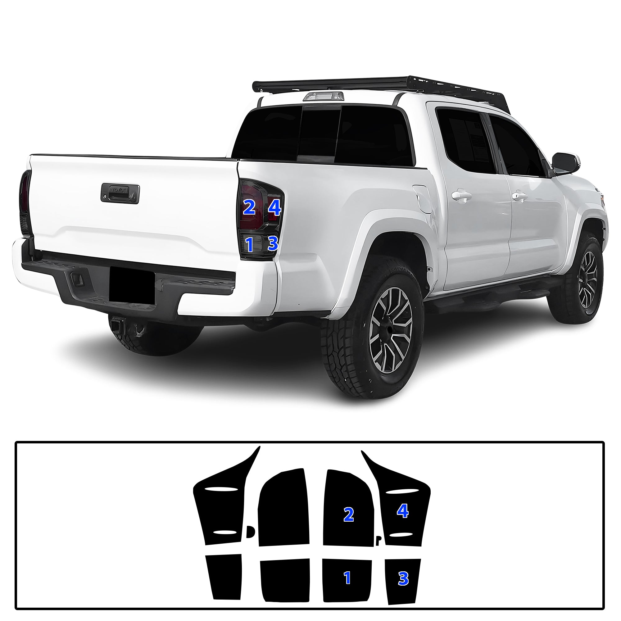 Toyota Tacoma 2016–2023 Smoke Headlight & Taillight Tint Kit – Precut Vinyl Lens Overlays