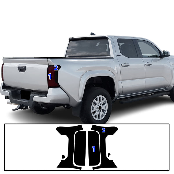 Fits Toyota Tacoma 2024-2025 Full Headlight Taillight Precut Smoked PPF Tint Kit Film Overlay